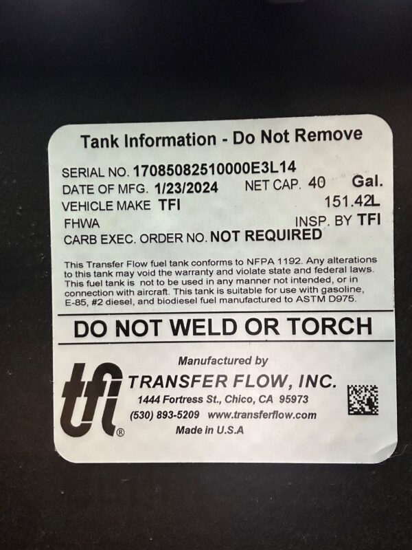 USED Transfer Flow 40 Gallon Refueling Tank/Tool Box Combo (Copy) - Image 3